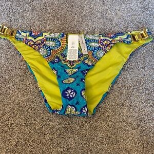 Trina Turk Blue and Yellow Bikini Bottom